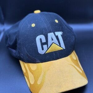 Caterpillar Baseball Cap Yellow Flames CAT Equipment